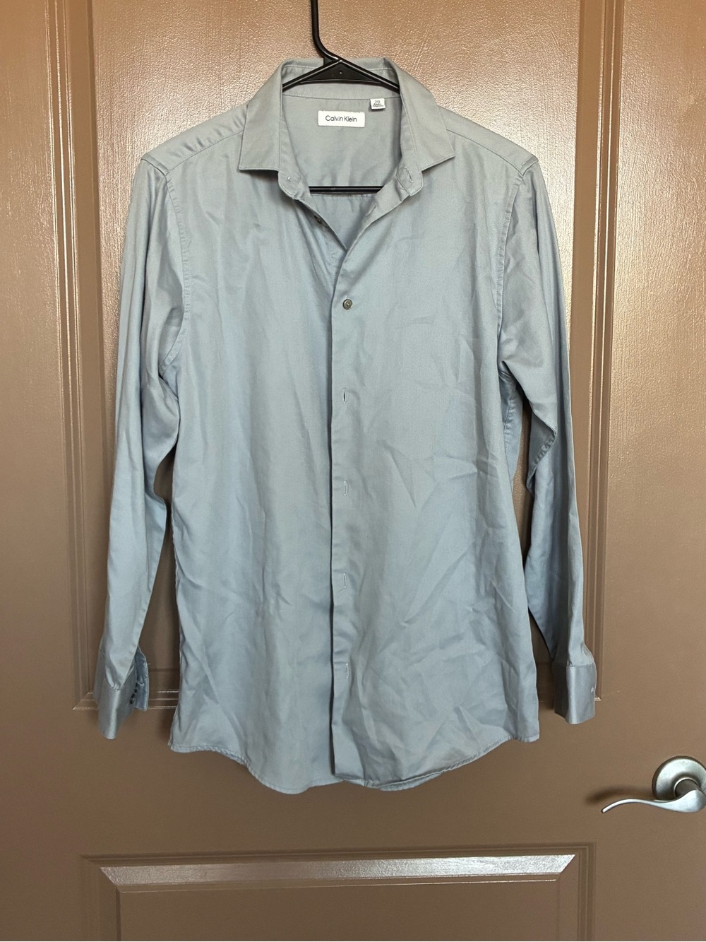 Calvin Klein Boys Light Gray Dress Shirt - Button Front